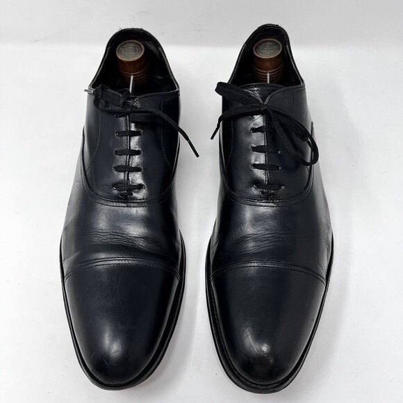 To Boot New York Shoes Mens 11 Adam Derrick Black Leather Oxford Cap Toe Dress - Picture 4 of 12